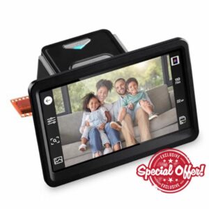 HP FilmScan Touch Screen Film & Slide Scanner Digitizer with 7” Adjustable LCD Screen