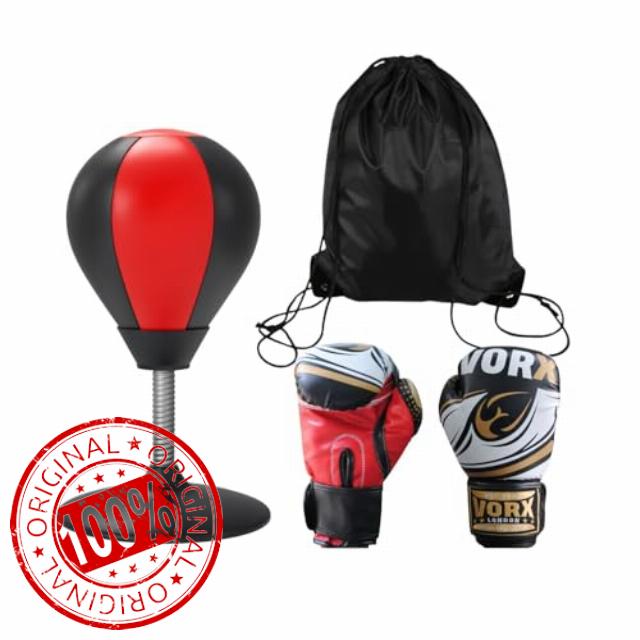 Desktop Punching Bag with Kids Boxing Gloves + FREE Carry Bag – Suction Cup Stress Relief Desk Punch Ball