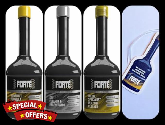 FORTE DIESEL TREATMENT+ SPECIALIST INJECTOR CLEANER + DPF CLEANER AND REGENERATOR 3 PACK + Free Car Airfreshner - REDUCES EMISSIONS - IMPROVES PERFORMANCE