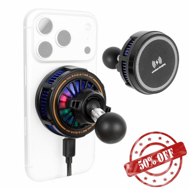 xik Magnetic Cooling Charger Phone Holder - Wireless Fast Charger for Magsafe iPhone