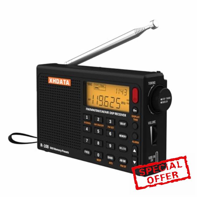 XHDATA R108 Portable Airband Shortwave Radio