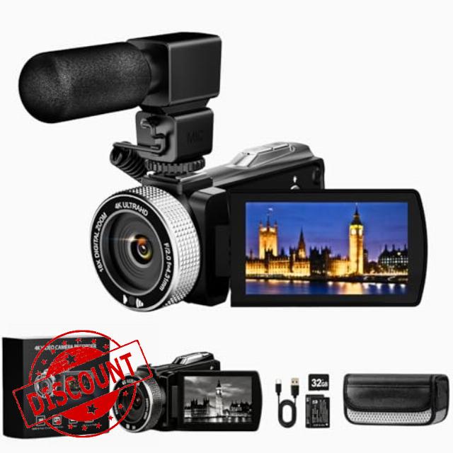 4K Camcorder Video Camera with IR Night Vision