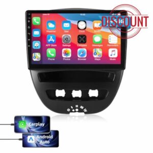 ESSGOO 4+64G Android 15 Car Stereo with Wireless Carplay and Android Auto for Toyota Aygo/Peugeot 107 / Citroen C1 2005-2014