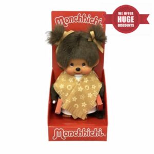 Sekiguchi 205264 Original Monchhichi Girl with Shopping Bags and Monogram Scarf