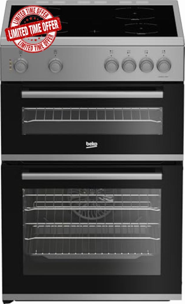 Beko AeroPerfect™ FDC6701S 60cm Wide Single Oven Electric Cooker with Ceramic Hob - Silver - A/A Rated           [Energy Class A]