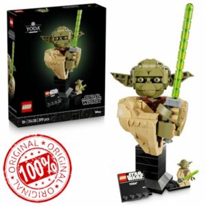 LEGO Star Wars 75438 Yoda Bust - Display Model Kit for Adults w/Green Lightsaber & Collectible Jedi Master Minifigure - DIY Shelf or Room Decor - Gift Idea for Attack of the Clones Fans