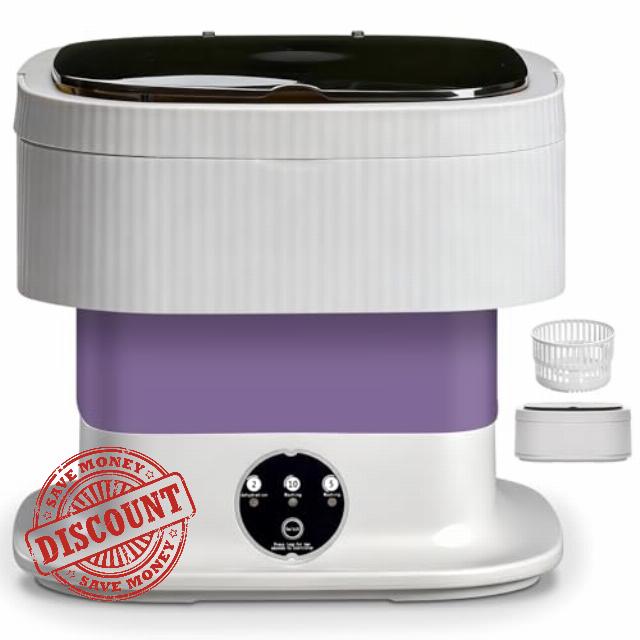 Mini Washing Machine 10L Washer with Spin Basket – Touchscreen One-Button Operation