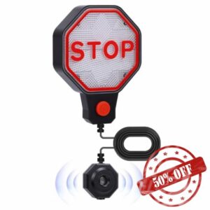 Ultrasonic Garage Parking Sensor Parking Assist Device Flashing Warning Indicator Light with Audible Alert Distance Measuring Stop Indicator for Home Garage Workshop Plug or Battery (Black)