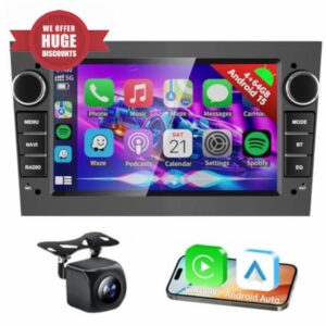 4G+64G Android 15 Car Radio for Opel Astra Corsa Vauxhall Meriva Zafira Vivaro with Wireless Carplay Android Auto
