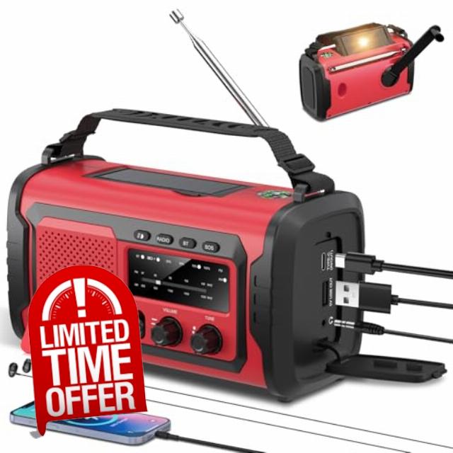Portable AM/FM Radiowith27000mAhRechargeable Battery