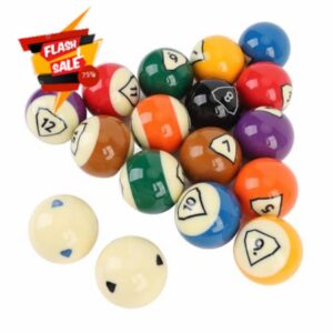 17PCS Pool Balls Set Standard 16A 16 Colors 57.2mm Dia Resin Billiard Table Balls for Home Entertainme
