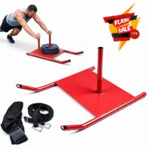 AI SPORTS Push Weight Sled for Strength & Fitness Training – Heavy Duty Steel Speed Sled with Adjustable Pull Harness
