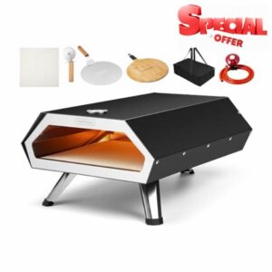 VonHaus Gas Pizza Oven Outdoor – For Tabletop with Accessories