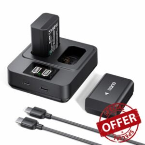 llano 2-Pack NP-FW50 Batteries & 20W Fast Charger Set - for Sony Alpha A6400