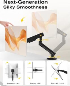 Load up to 9 kg | Mechanical Spring Monitor Stand with Quick Disassembly Plate | VESA 75 & 100 mm (Black)