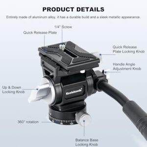 Metal Camera Tripod Head Compatible with Arca Swiss for Compact Video Cameras DSLR Cameras