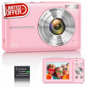 Digital Camera 1080P 44MP Vlogging Camera for Kids Teens