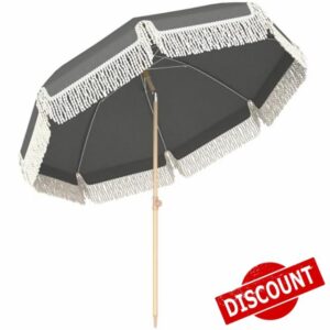 Outsunny 1.7 m Beach Umbrella with Sand Anchor