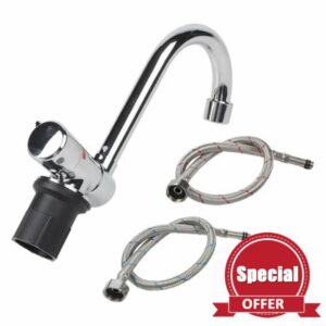 Fold-Down RV Faucet for Motorhomes and Campers – Hot & Cold Mixer Tap with 360° Horizontal and 180° Vertical Rotation