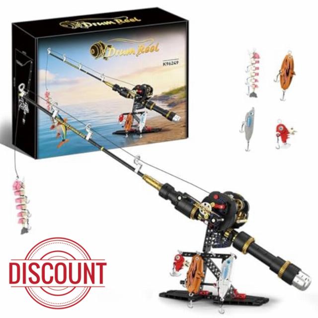Fishing Rod and Reel Combo Set Building Kit With Fish Bait