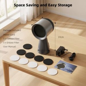 Mini Kitchen Extractor with Washable Filter & Oil Cup