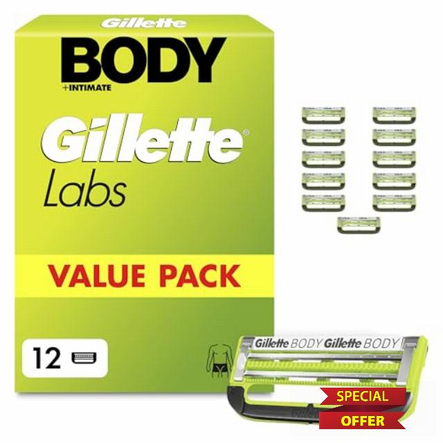 GilletteLabs Body + Intimate Razor Blade Refill Cartridges