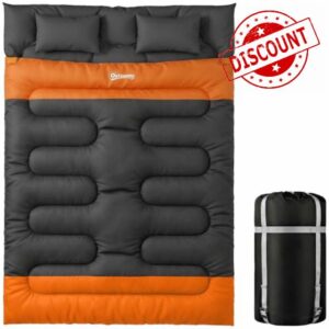 Outsunny Double Sleeping Bag with 2 Pillows