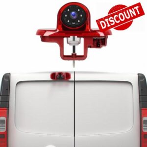Rimoody Third Brake Light Reversing Camera for Vauxhall Vivaro Renault Trafic 2001-2014 Vauxhall Combo 2001-2011 IR Night Vision IP67 Waterproof Adjustable 140° Wide Angle Reverse Camera 10m Cable