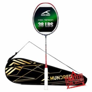 Hundred Predator Extra Strong Japan Made Graphite Unstrung Badminton Racket with Full Racket Cover Maximum Tension : ≤38lbs