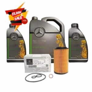 Mercedes-Benz Genuine Service Kit Includes 7L 5W30 MB 229.52 GB Fully Synthetic LoAsh Engine Oil + Oil Filter A6511800109 + Sealing Ring N007603014106 for Diesel Cars