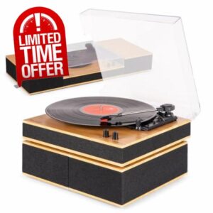 Audizio Tupelo Bluetooth Record Player with Dual Stereo Speakers