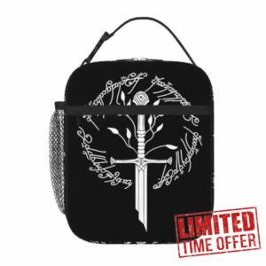 Lord Of The Ring Pattern Print Insulated Lunch Bag Tote Food Handbag