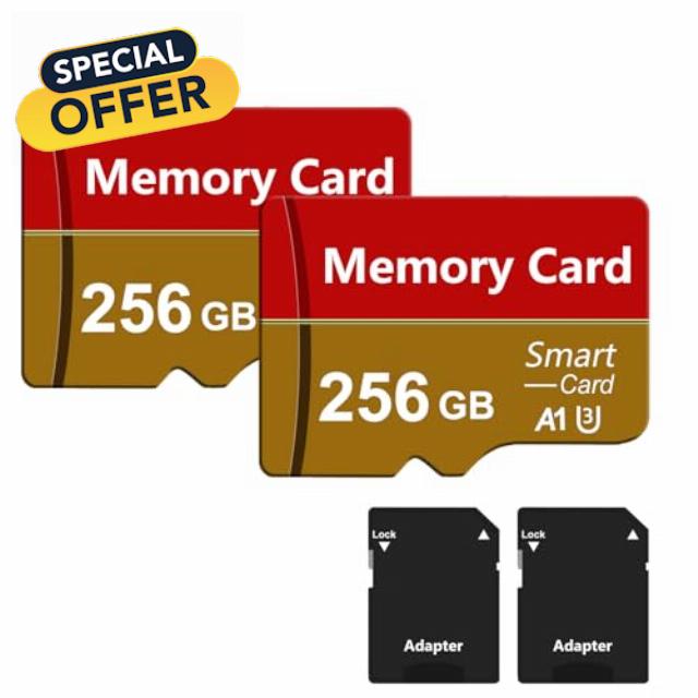 2Pack Memory Card 256GB with Adapter