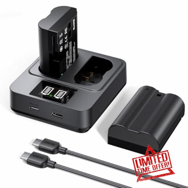 llano 2-Pack EN-EL15C Batteries & 20W Fast Charger Set for Nikon Z8