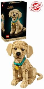 LEGO Icons Golden Retriever Puppy - Building Set for Adults - 3D Animal Figure Display Model w/Collar & Medallion - DIY Shelf or Desk Decor - Arts & Crafts Gift Idea - 11384