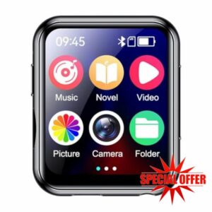 MP3 Music Player with Bluetooth 5.4 HiFi MP4 Full Touch Screen Built-in Speaker Recorder Camera Video Playe