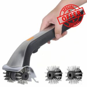 Electric Steam Grill Cleaning Brush with Rotating Heads for Outdoor BBQ and Kitchen Surfaces