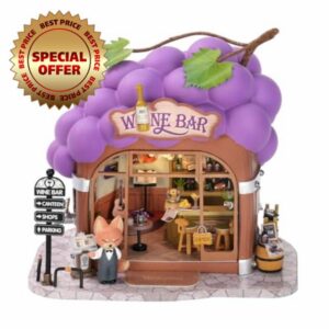 DIY Forest Fruit Town Mini Dollhouse Kit Adult Assembly Kit 3D Wooden Puzzle Creative Home Decor (Fox Bar)