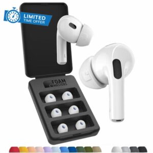 Foam Masters Ultra-Premium Memory Foam Ear Tips for AirPods Pro 3rd Gen Only | 3 Pairs | New Ver. | Secure Fit | Super Comfort | Better Noise Cancel | Replacement Buds