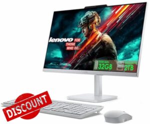 Lenovo All in One Desktop with Intel Ultra-Fast 4-Core CPU| 24 inch Full HD Display| 16GB RAM