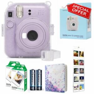Fujifilm INSTAX Mini 12 Camera Lilac Purple id Bundle – Includes Mini 12 Purple Camera
