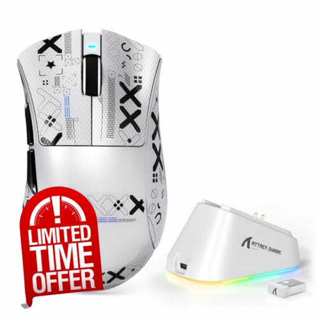 MAMBASNAKE x ATTACK SHARK V3PRO Wireless Gaming Mouse with Magnetic Charging Dock
