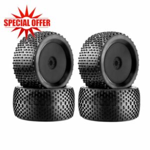 RC Wheel Rim Tyre For HPI For HSP For Kyosho For ZD 4WD For Nitro 1/8 140mm Off Road For Buggy Tires Wheel 17mm Hex Hubs RC For Racing Car Parts Replacement(Black)