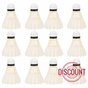 Professional 12PCS Goose Feather Badminton Shuttlecocks Premium Quality Durable Training Sports Shuttlecocks for Casual and Competitive Players Black 12 Pack