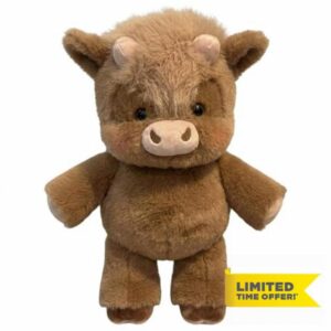 Ultra-Soft Highland Cow Plush Adorable & Furry Highland Cattle Soft Toy Wild Boar Plush Toy 45cm Running Calf Soft Toy for Home Decor Adorable Wild Boar Animal Doll (Brown