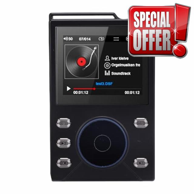HiFi MP3 Player DSD FLAC Lossless Playback High Resolution Digital Audio Music Player Bluetooth 5.4 with Up to 256GB Expansion for Audiophiles (64GB Small Memory Card)