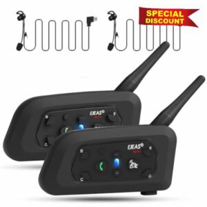 EJEAS V6C Football Referee Bluetooth Intercom Headset with CVC Noise Reduction and Armbag for 2 Referees Intercom (2 Pack)