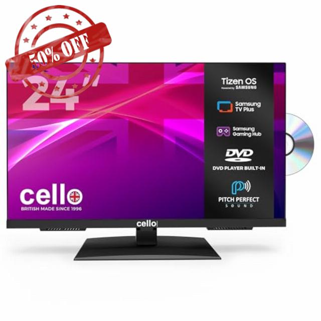 Cello C2426TZF 24-inch Tizen OS Smart LED TV/DVD