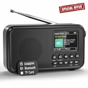 Roxicosly Portable DAB+/DAB/FM Digital Radio with Bluetooth