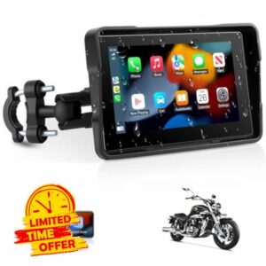 Jansite Motorcycle Carplay Screen 5 inch Wireless Carplay Motorbike Android Auto